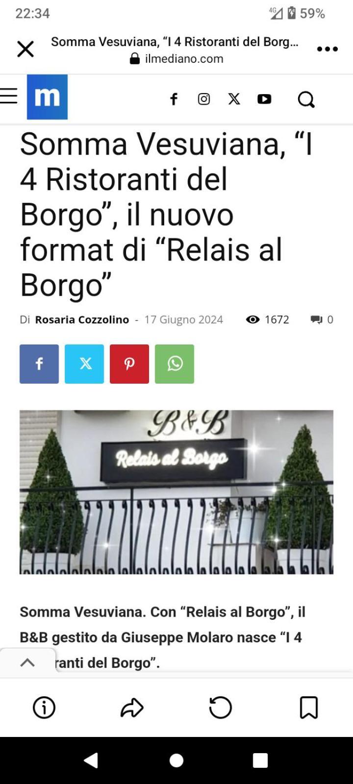 索姆马韦苏维亚纳Relais Al Borgo住宿加早餐旅馆 外观 照片